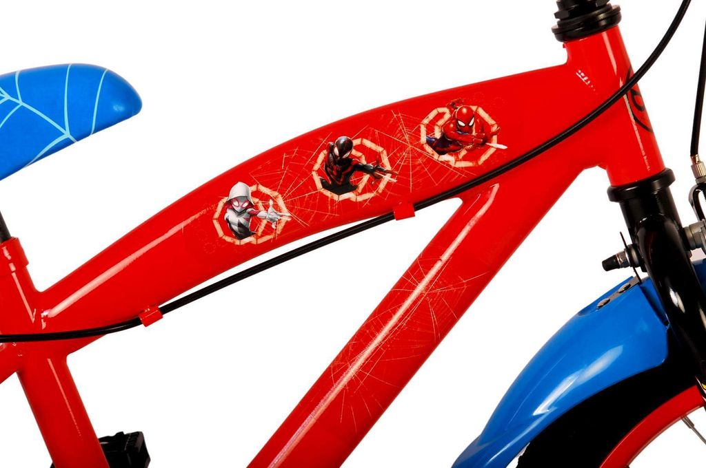 Volare Spider-Man Kinderfahrrad 16 Zoll Fr 4-6 Jahre - Mit Sttzrdern &  Handbremsen