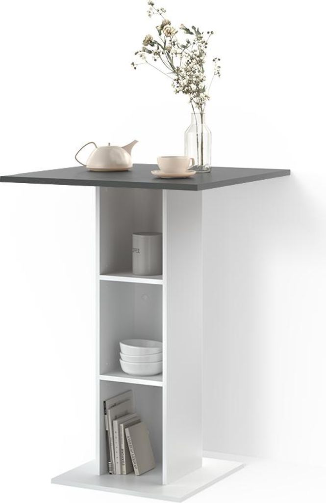 Bartisch Livinity Regusa Anthrazit/Weiß 75 x 75 cm, Model 55908