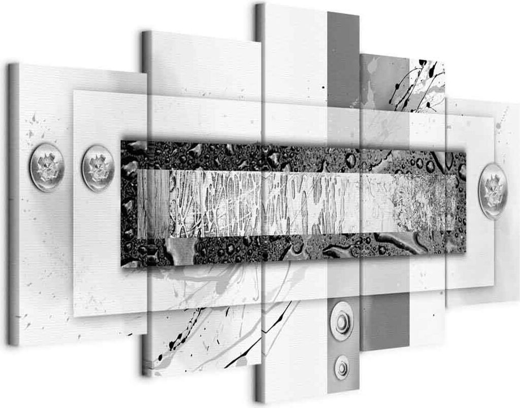 Italienischer Leinwand Leinwandbild - Gray Balance 225x112.5 cm Abstrakt 020101-165