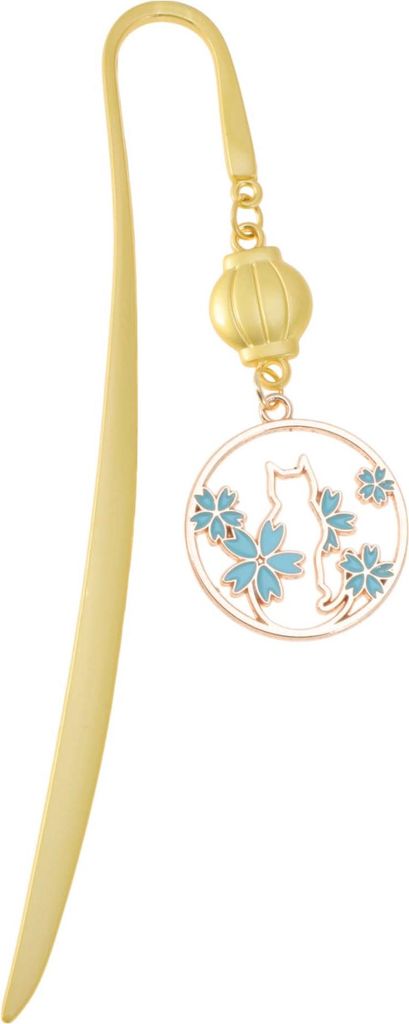 Lesezeichen, Blaue Blume Katze Metall Lesezeichen, Vintage Stil Seitenhalter, Lesezubeh?r für Frauen, Teenager, Buchliebhaber, Lehrer