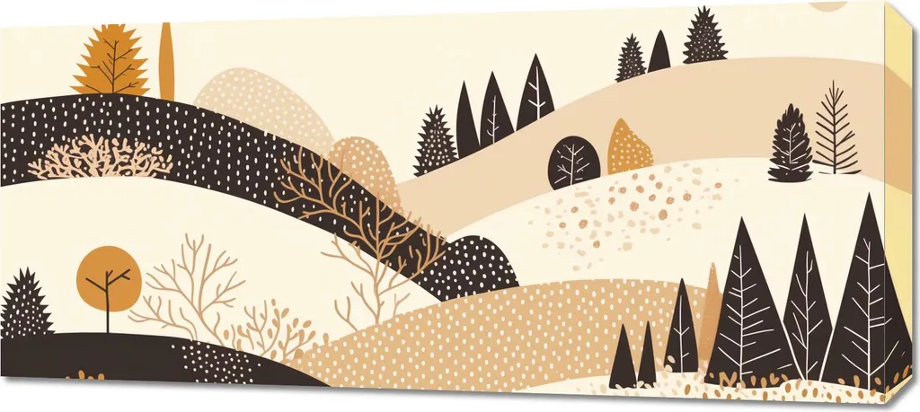 Decorazione Parete Autunno Colline 90x40 - Quadro Moderno Orizzontale