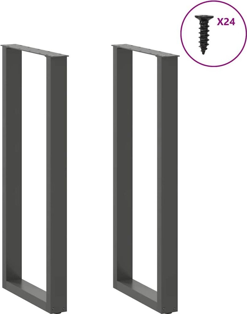 Hochwertigen Möbel Tischbeine - Anthrazit Bartischbeine U-Form 2er-set Anthrazit 50x(110-111)cm Stahl NEU6872992
