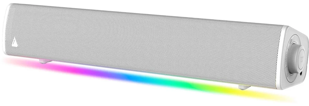Barre de son PC Creative GS3 Blanche avec éclairage RGB et USB-C audio