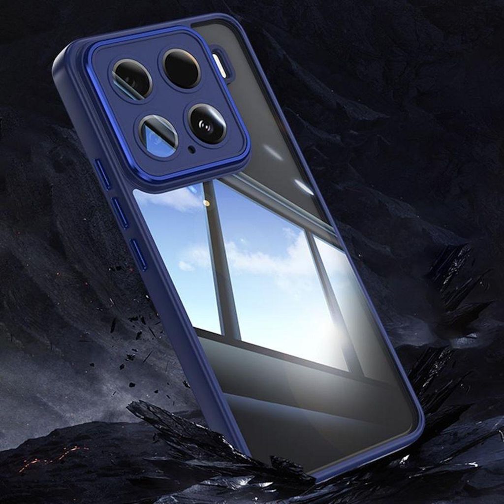 Für Xiaomi 15 Pro Armor Stoßfeste Hybrid Acryl / TPU Airbag Ecken Hülle Blau