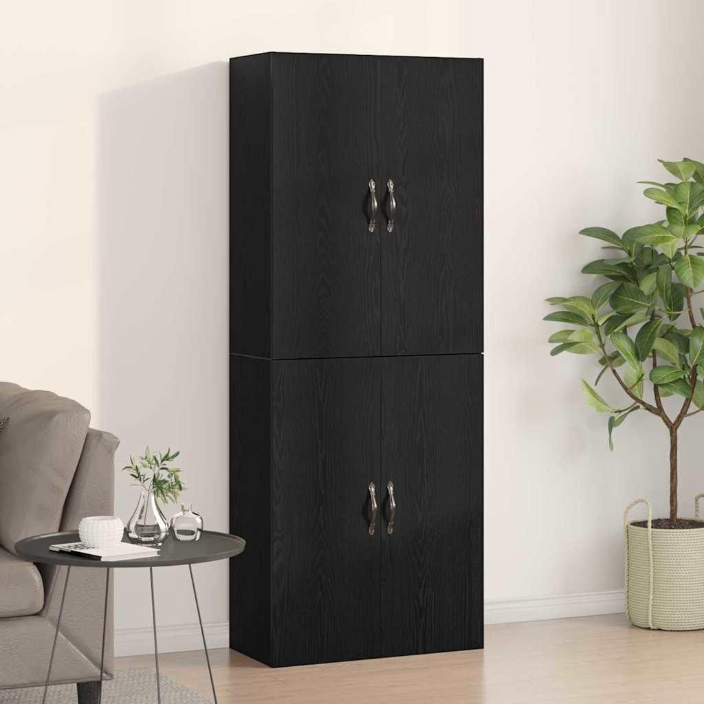 vidaXL Wandschrank 2 pcs Schwarz Eichen-Optik 69,5 x 34 x 90 cm