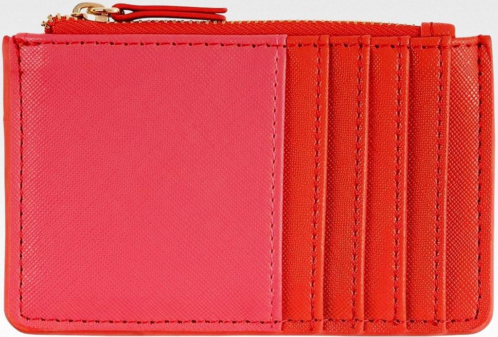 Kartenhalter mit Reißverschluss, Rot und Rosa, Karmesinrot