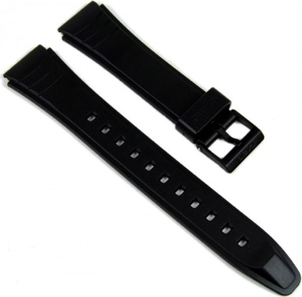 Casio Collection Uhrenarmband 19mm | Resin Schwarz AW-49HE Produktbild 