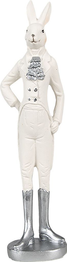 Clayre & Eef Figur Kaninchen 20 cm Weiß Polyresin Produktbild 