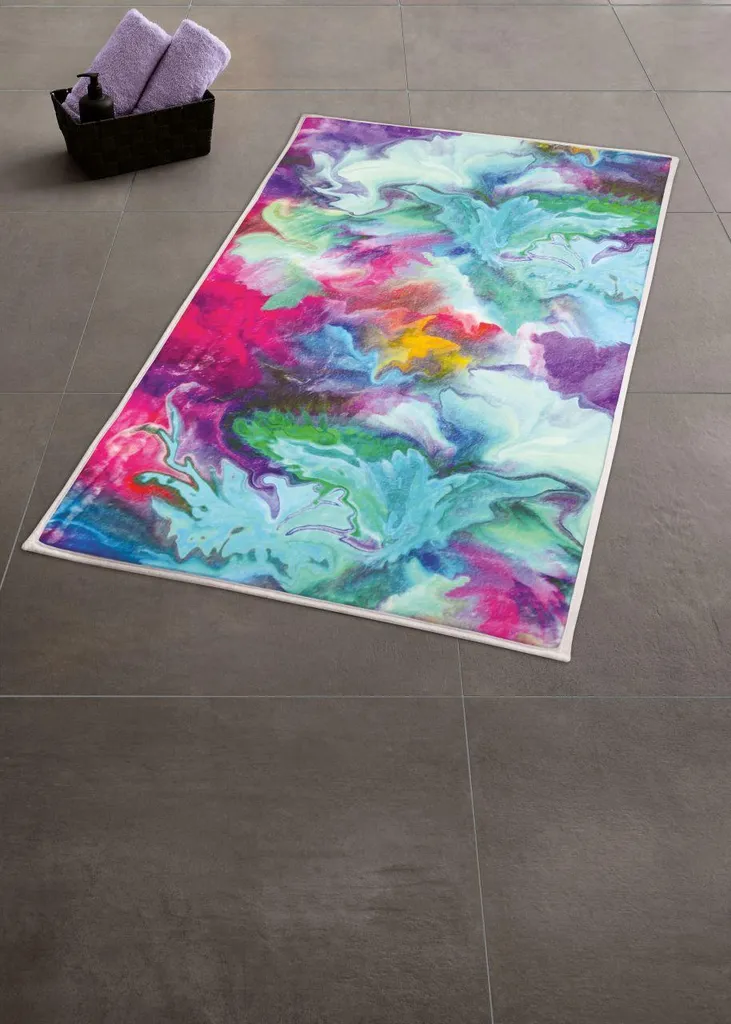 Tapis de Bain Absorbant FUSION 50x80 cm Multicolore contre l'Humidité