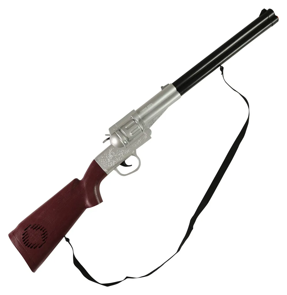Fusil Cowboy avec Son 71 cm Grand Modèle en Plastique Robuste Noir