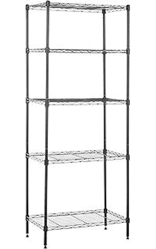 Scaffale Design Nero 5 Livelli 60cm - Mobile Salvaspazio Multiuso