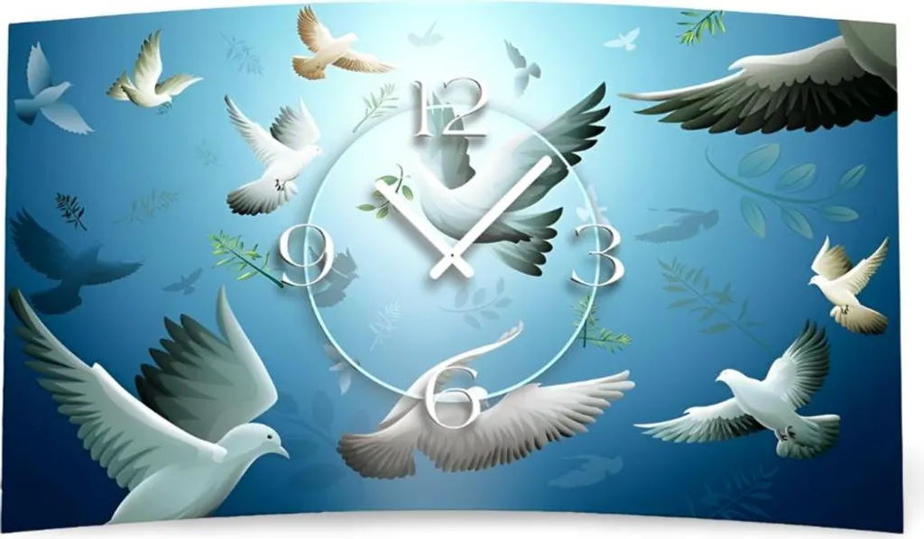 Orologio da Parete Silenzioso Peace Doves 3D-0104 dixtime Design 3D