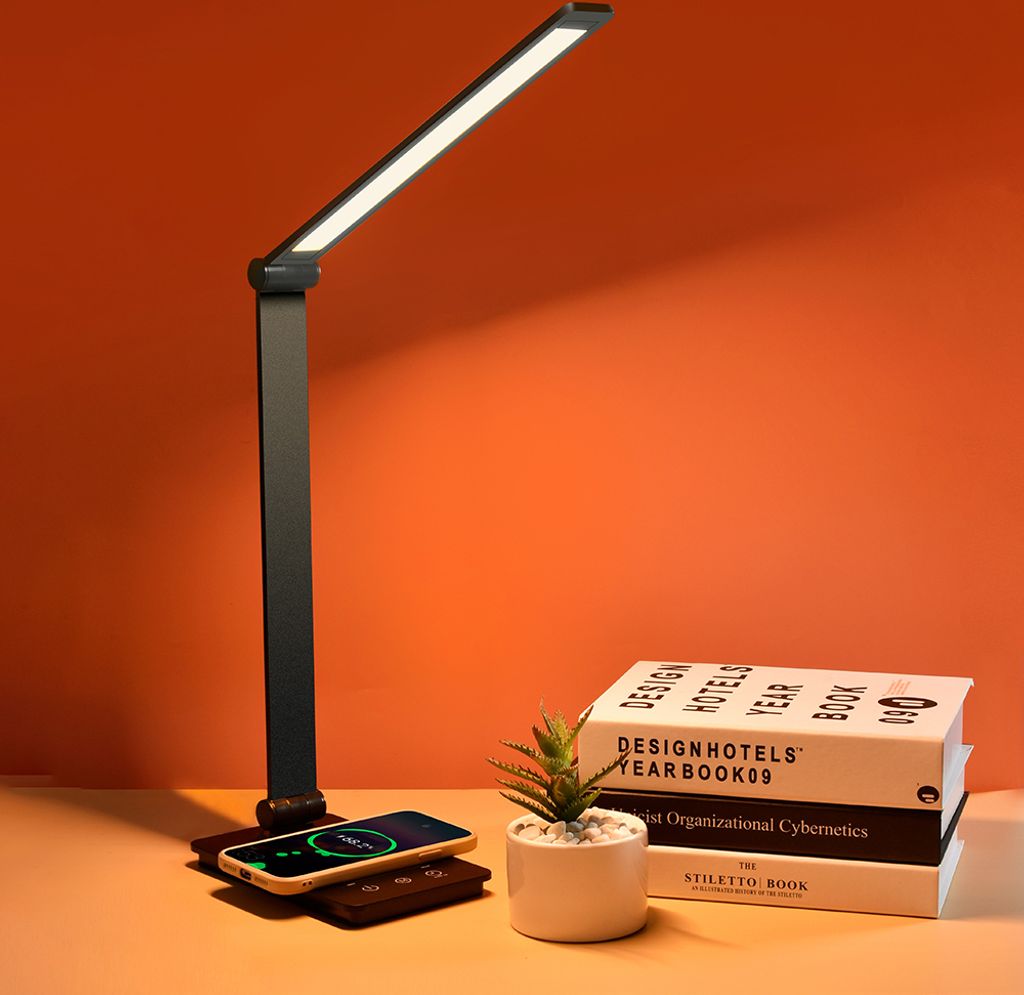 360home Tischleuchte Nachttischlampen Schreibtischlampe Nachtlicht Lampe Leuchte Schwarz