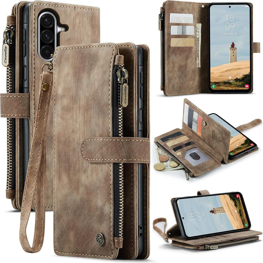 Samsung Galaxy A37 Hülle - CaseMe C30 Klapphülle mit Brieftasche - Braun
