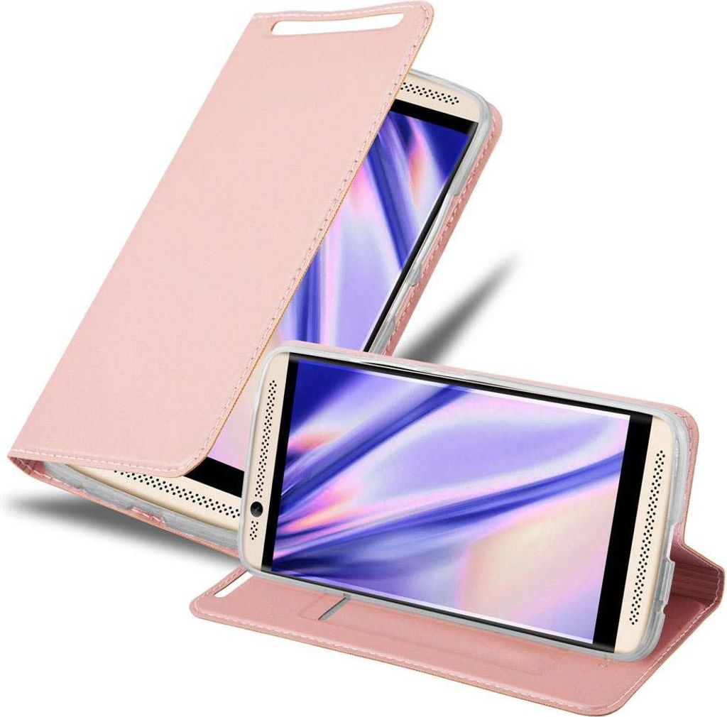 Cadorabo Handyhülle für ZTE Axon 7 Schutz Hülle in Rosa Cover Etui Book Case Booklet