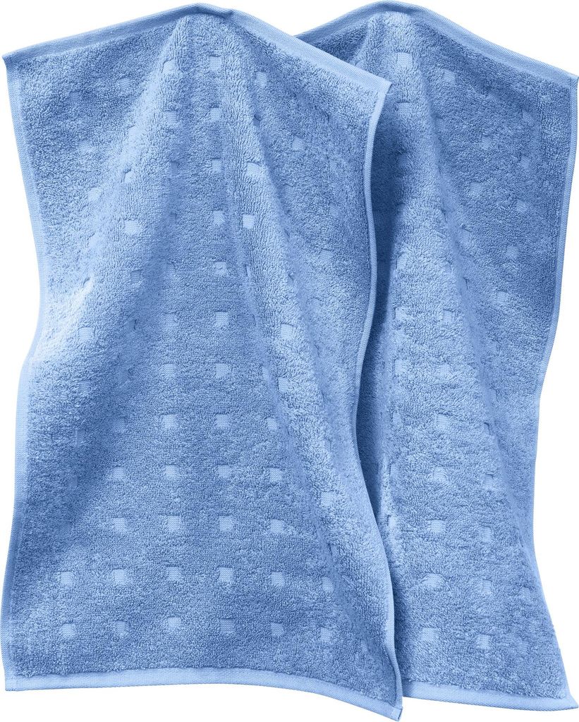 Möve Gästetuch Quadretti" 2er-Pack hellblau 30x50 cm"