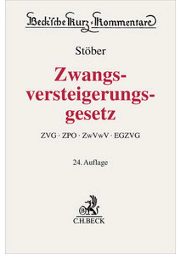 Code ZVG Zwangsversteigerungsgesetz ouvrage juridique allemand