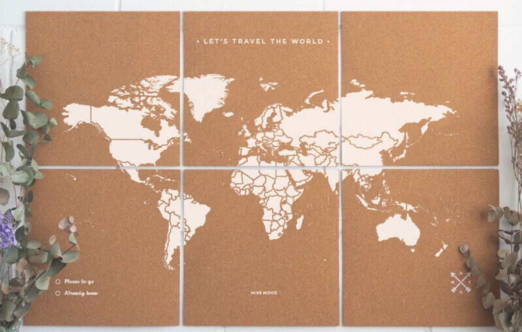 Miss Wood Weltkarte Puzzle Map XL - White