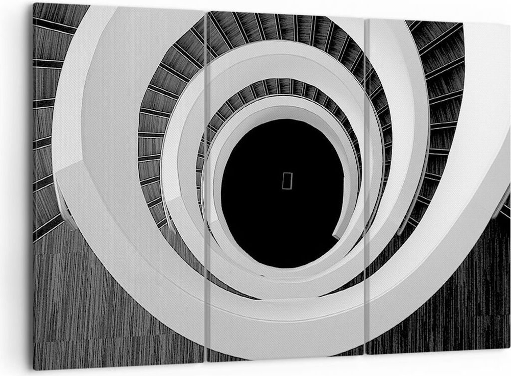Bild auf Leinwand - Leinwandbild - 3 Teile - Stück Modern Treppe - 105x70cm - Wand Bild - Wanddeko - Wandbilder - Leinwanddruck - Bilder - Wanddek...