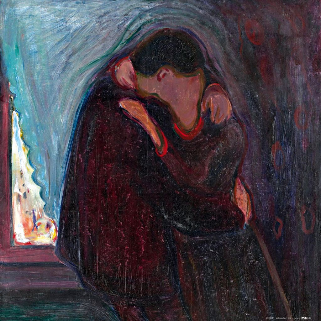 Edvard Munch Kunstdruck Bild - Der Kuss, 1897 (40 x 40 cm)