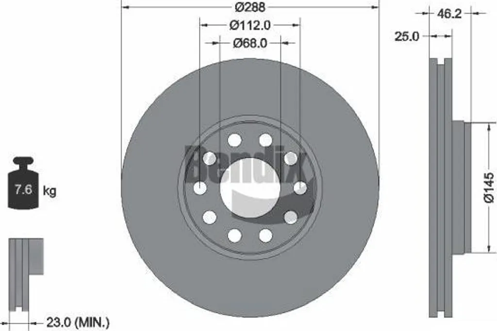 Équipez votre Passat du Disque de Frein BENDIX BDS1197HC Fiable et Durable