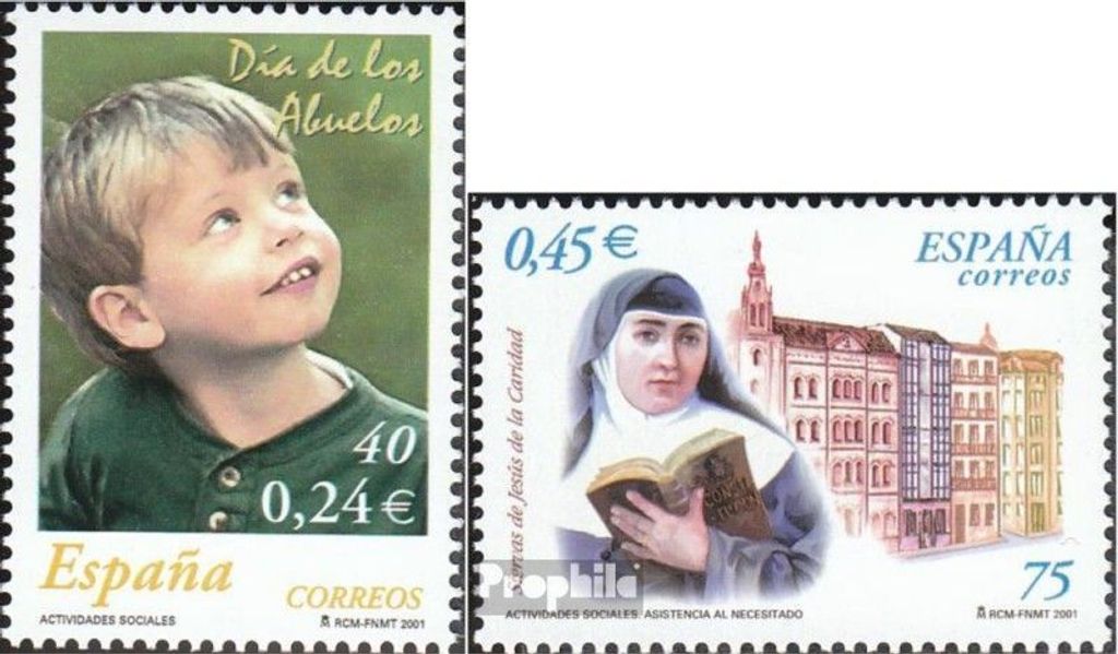 Briefmarken Spanien 2001 Mi 3647-3648 (kompl.Ausg.) postfrisch Soziale Aktivitäten
