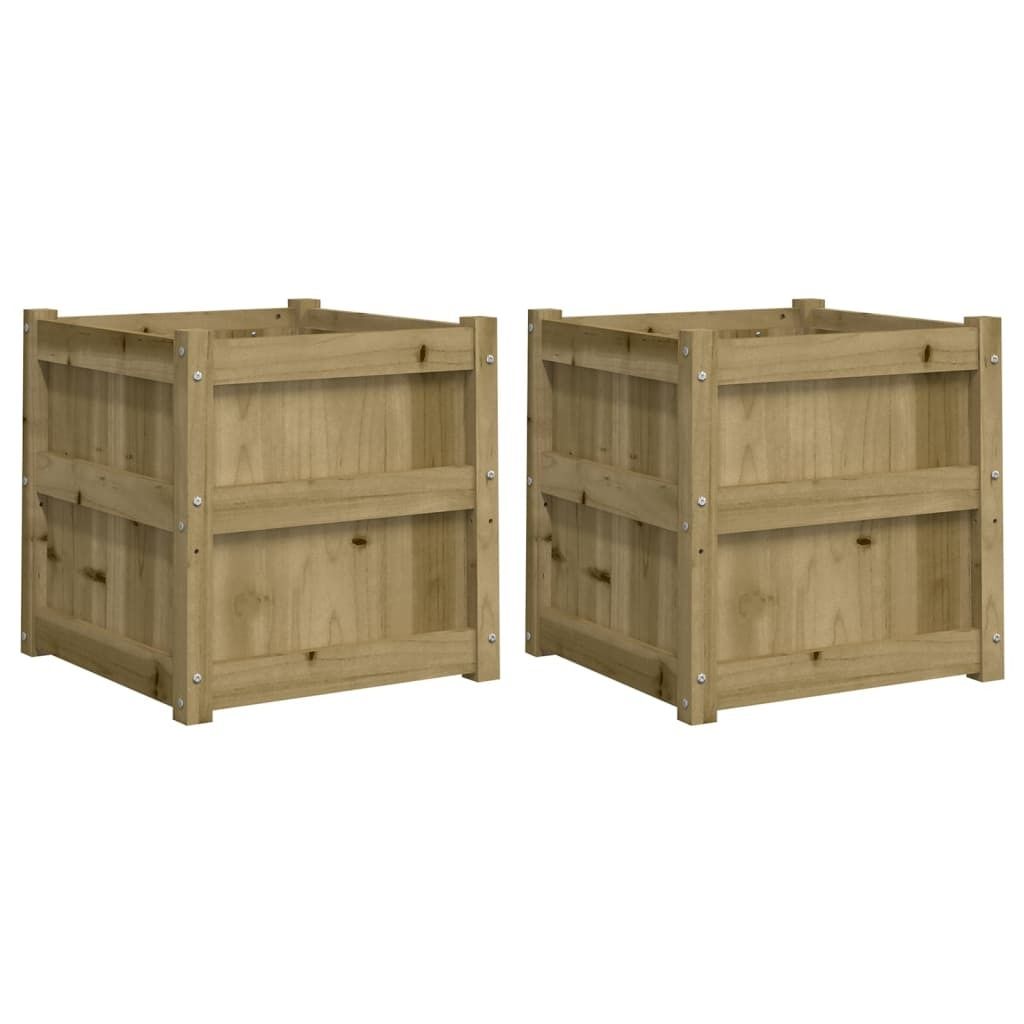 vidaXL Bac à plantes 2 pcs. Bois de pin imprégné Image du produit 