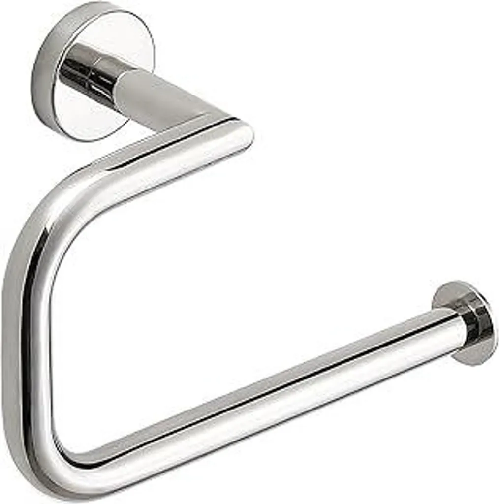 Portasciugamani ad anello in acciaio inox 304 - cromato lucido Montaggio a parete con foro, portata 15 kg per bagno e cucina (accessorio professionale per hotel, cromato a specchio)