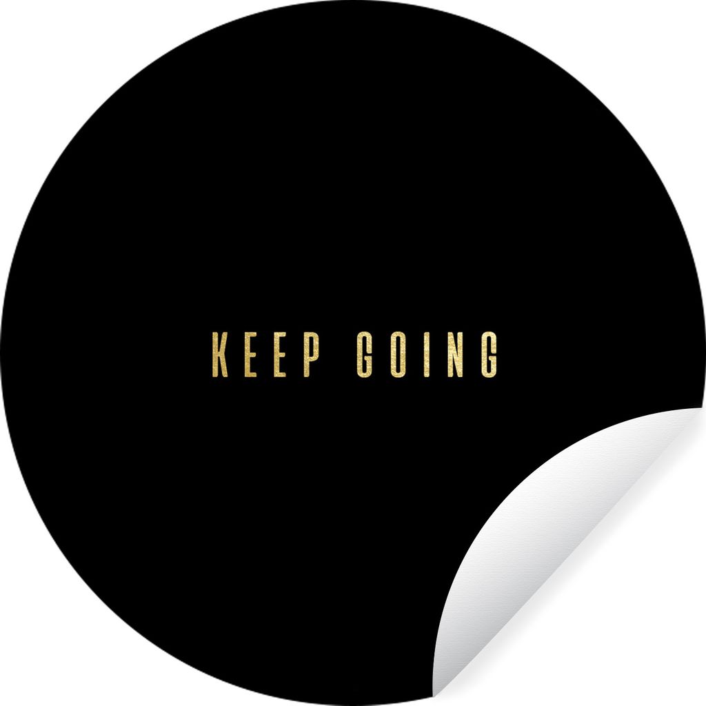 MuchoWow Runde Wandtattoo - Wandsticker Tapete Aufkleber Zitate - Motivation - Gold - Schwarz Ø 50 cm Selbstklebend und Repositionierbar - Wanda...