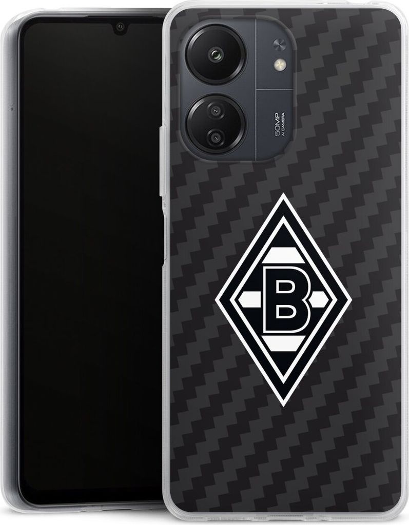 DeinDesign Handyhülle für Xiaomi Redmi 13C 4G Silikon Hülle Case Smartphone Schutzhülle Borussia Mönchengladbach Carbon Gladbach