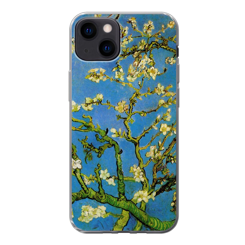 MuchoWow Handyhülle Schutzhülle Hülle für iPhone 13 Mandelblüte - Vincent van Gogh Silikon Softcase Handy Hülle - Karteninhaber