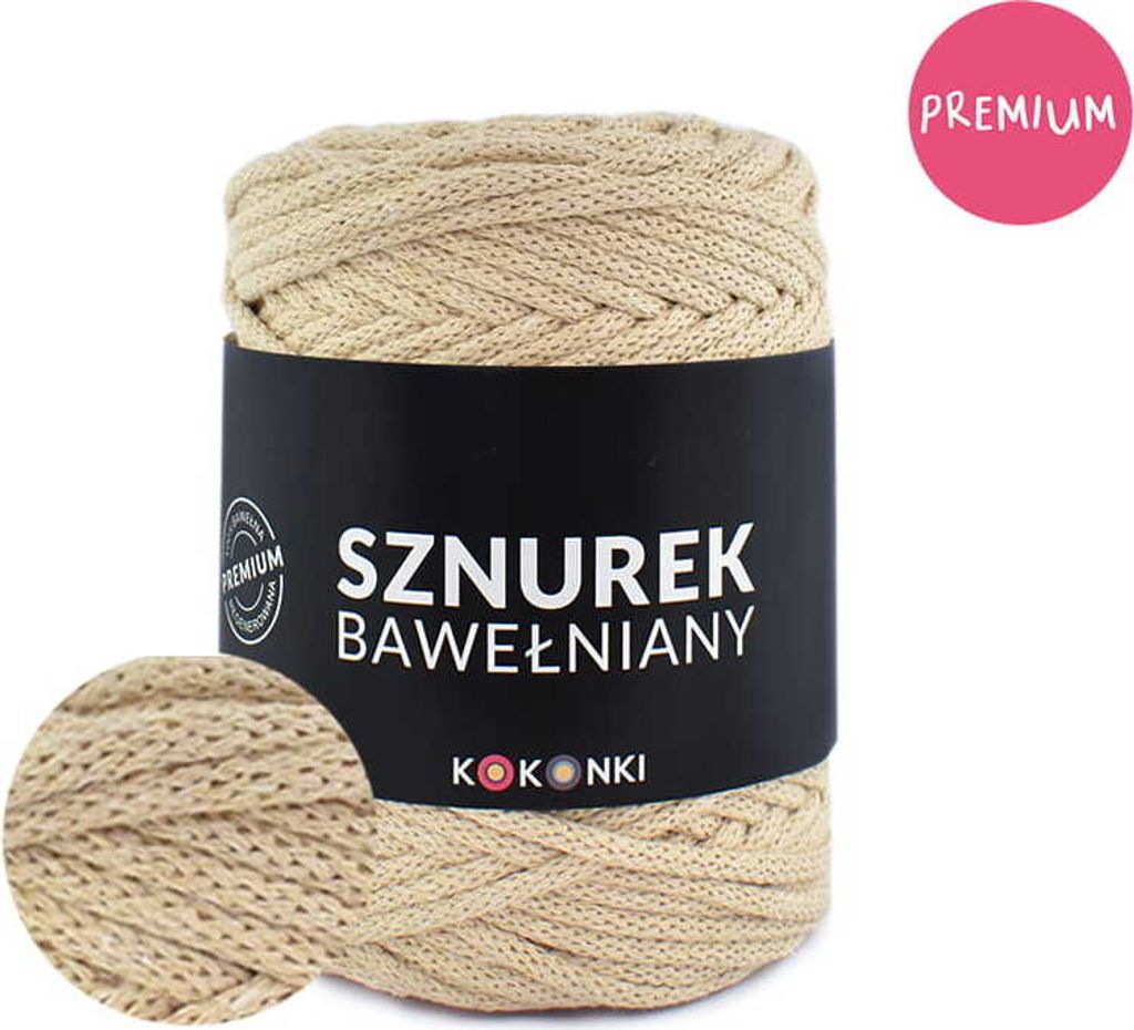 Bavlněná šňůra na makramé PREMIUM od KOKONKI, 5 mm / 100 m, Obrázek produktu 