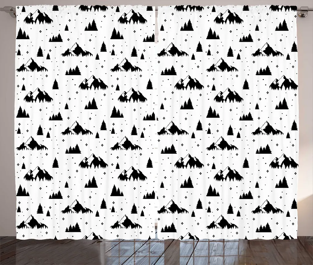 Rideau rustique ABAKUHAUS Esquisse, 280x225 cm gris anthracite blanc