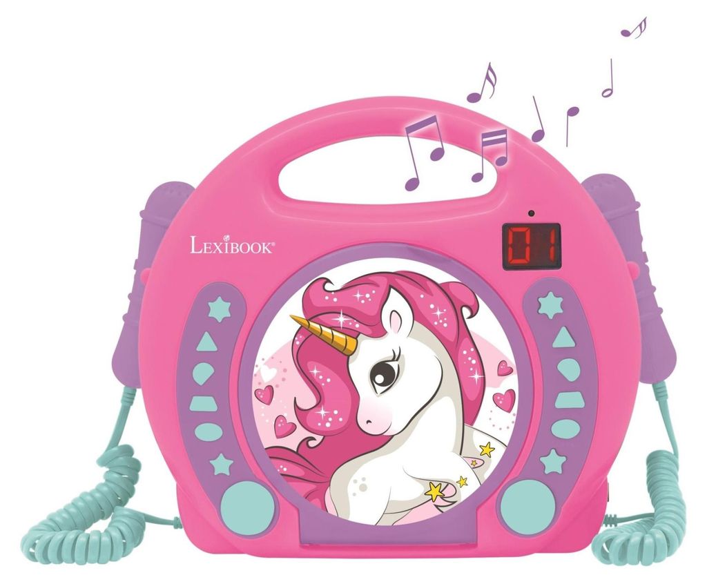 Einhorn Tragbarer CD-Player mit 2 Mikrofonen Produktbild 