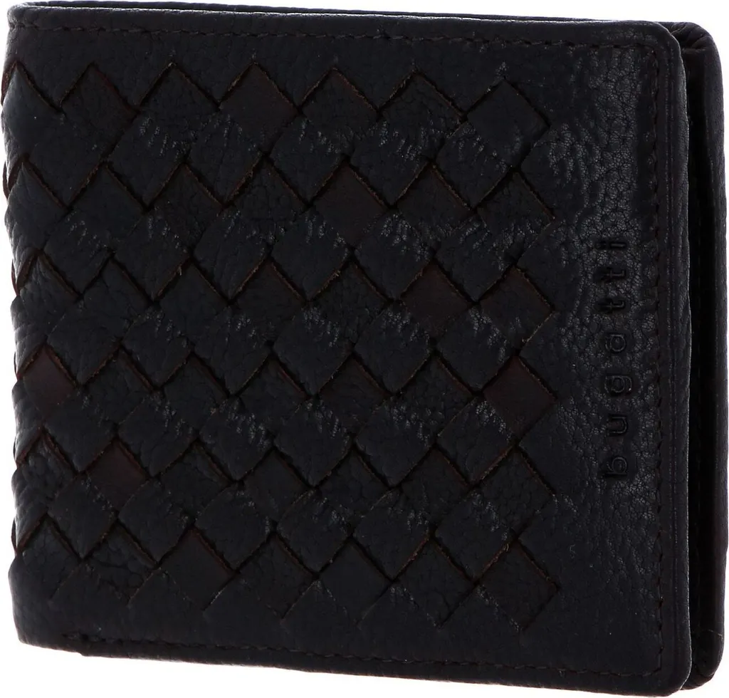 Bugatti Portafoglio Uomo Woven Marrone | Vera Pelle e Stile Intrecciato