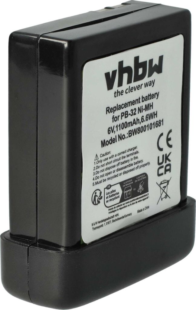 vhbw Akku Ersatz für Kenwood PB-32, PB-32H, PB-33, PB-34 für Funkgerät, Walkie Talkie (1100 mAh, 6 V, NiMH)