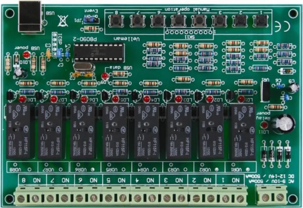 Module de Commande USB avec 8 Relais 250V 10A pour Automatisation par PC