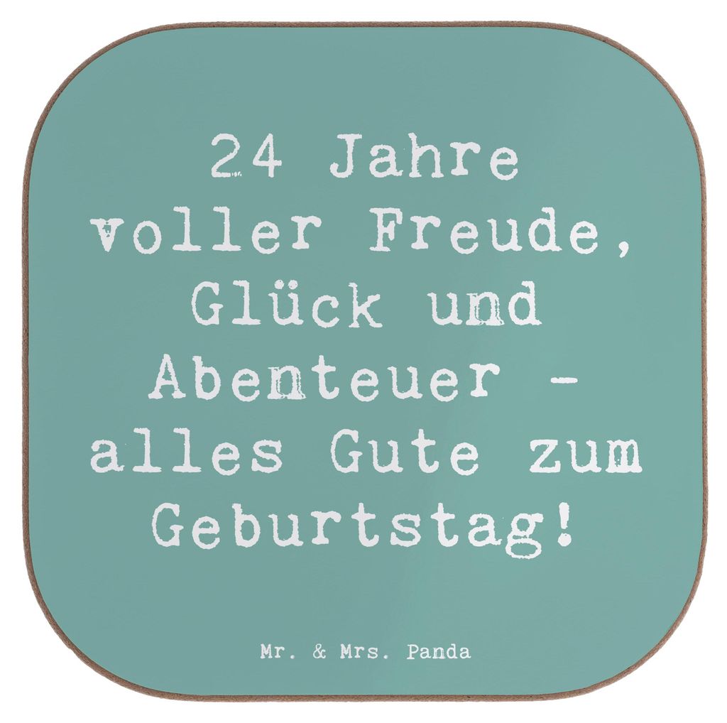 Mr. & Mrs. Panda Tassenuntersetzer Spruch 24. Geburtstag - Meeresbrise - Geschenk, 24 Jahre, Untersetzer für Gläser, Alter, Getränkeuntersetzer,...