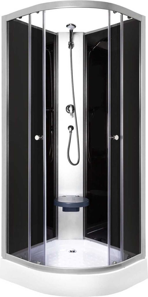 Cabina doccia 80X80X205 Cm / 4Mm; 4 ondulazioni Con sedile, Immagine del prodotto 