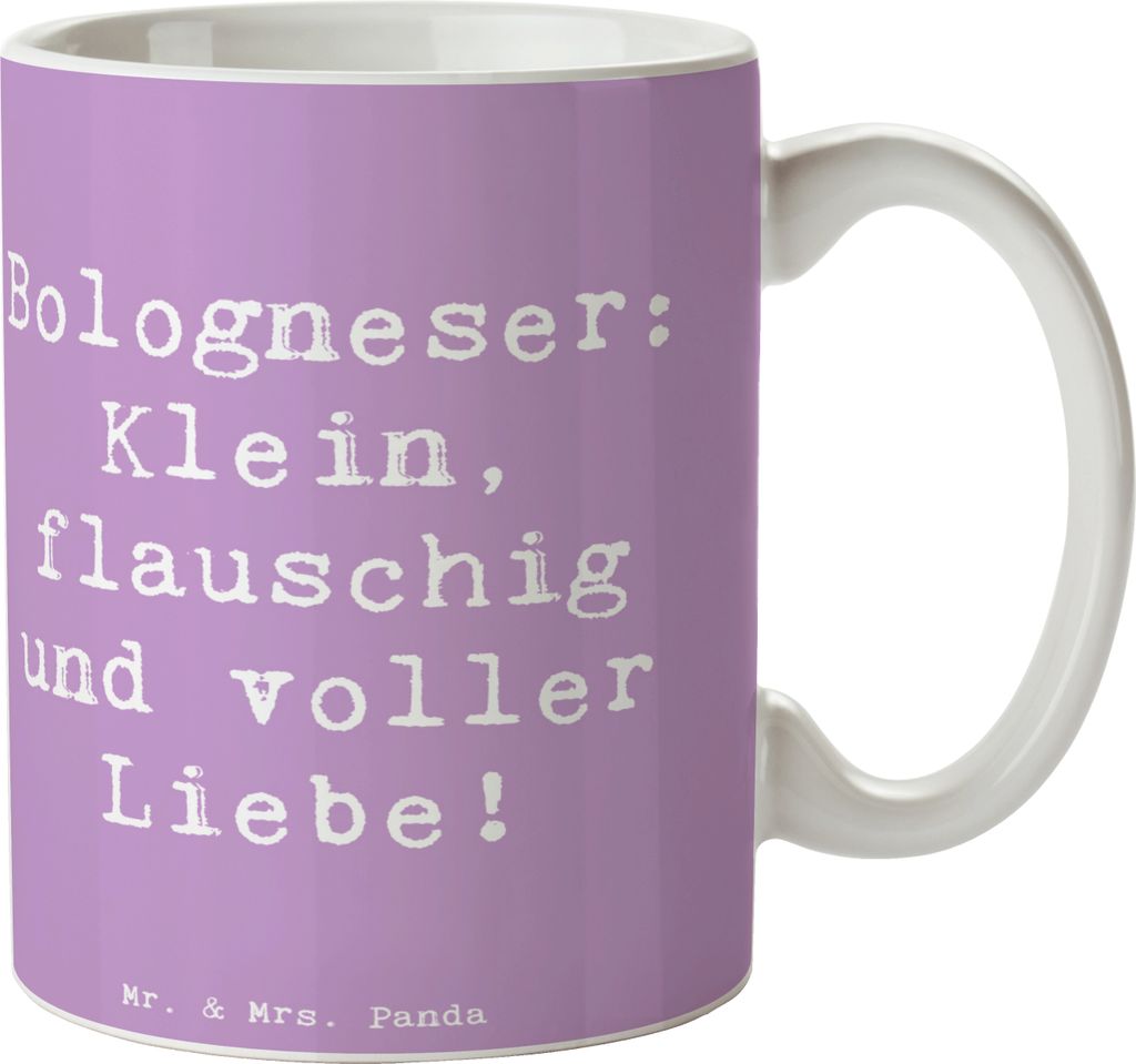 Mr. & Mrs. Panda Kaffeebecher Spruch Bologneser Liebe - Lavendeltraum - Geschenk, Hunderassen Vielfalt, Pott, Hunde für Singles, soziale, Hund, Te...