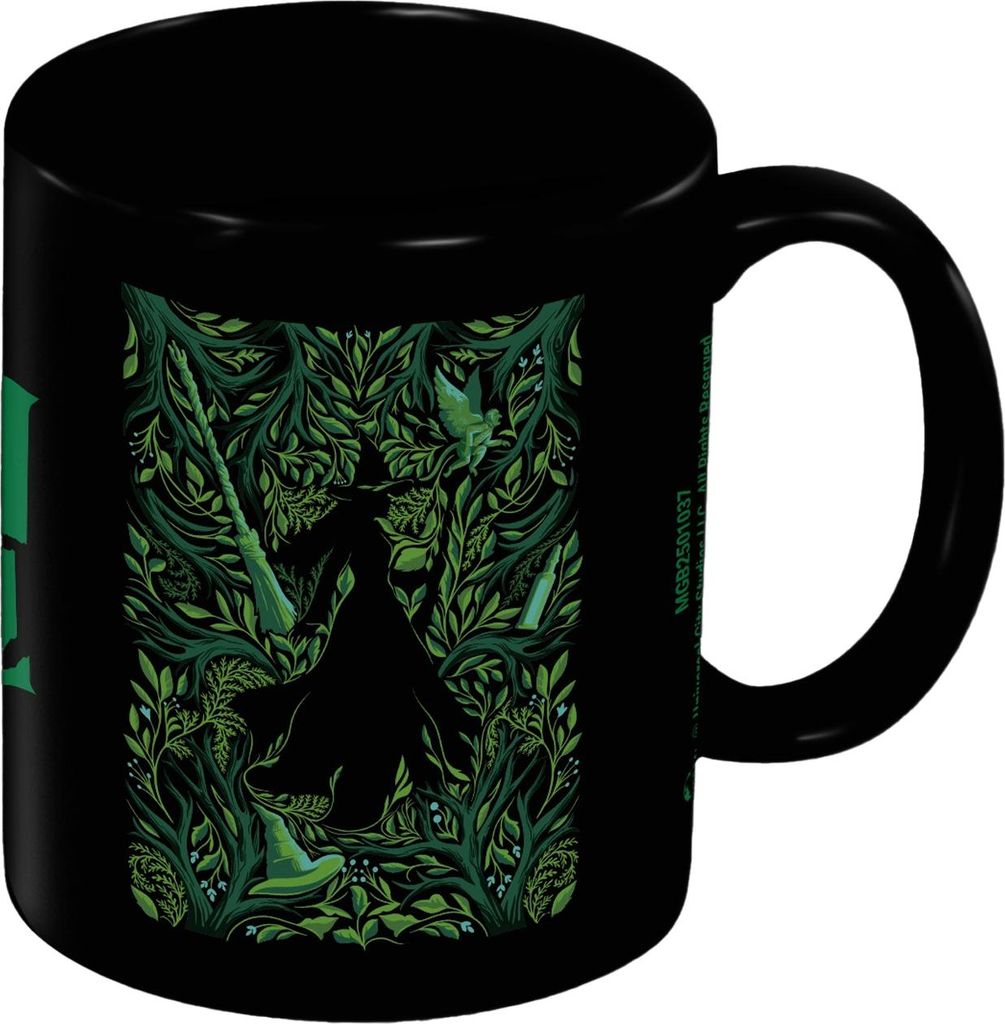 Wicked: For Good - Kaffeebecher, Blätter, 325ml PM12957 (Einheitsgröße) (Schwarz/Grün)