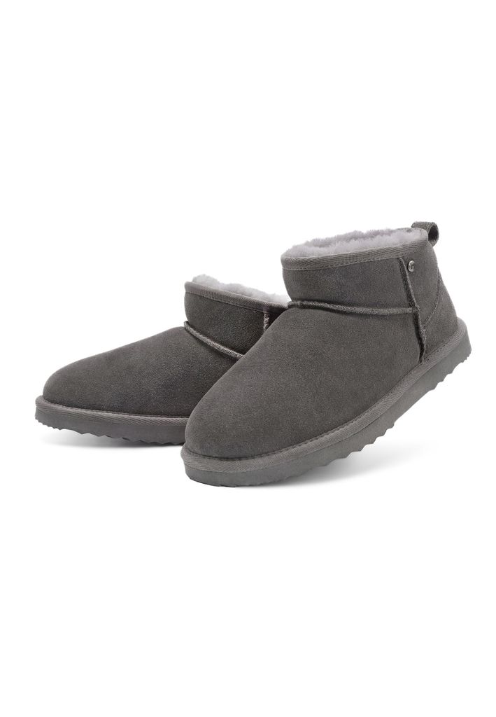 Damen Warm Gefütterte Winter Boots Stiefeletten Bequeme Lammfell-Stiefe Anthrazit Größe 39