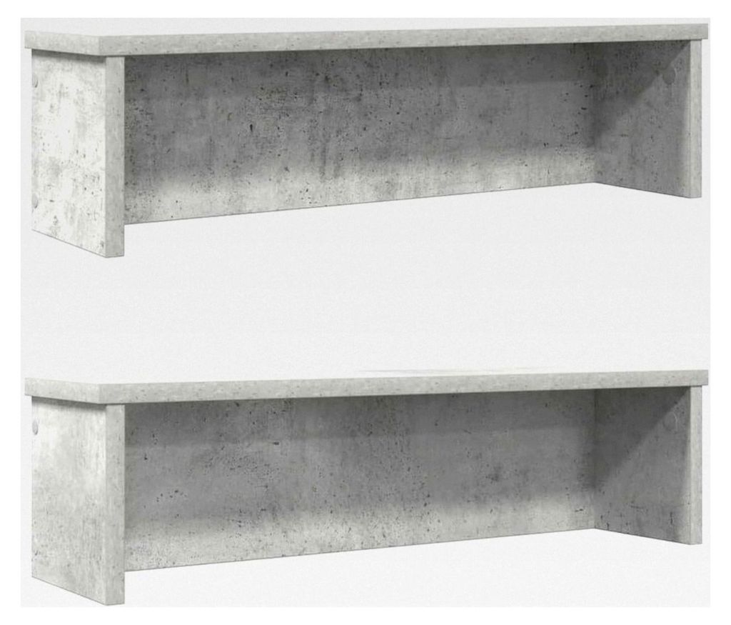 Stapelbare Küchenregale 2 Stück. Betongrau 60x15x16 cm, Küchenaufbewahrungsregal, Gewürzregal, Regal, Küchenorganizer