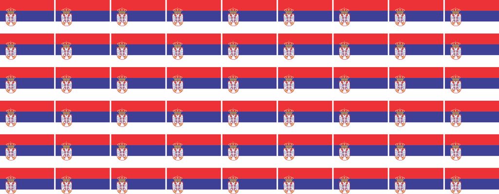 Mini Aufkleber Set - Pack glatt - 20x12mm - selbstklebender Sticker - Serbia - Self-Adhesive - Flagge / Banner / Standarte fürs Auto, Büro, zu Ha...
