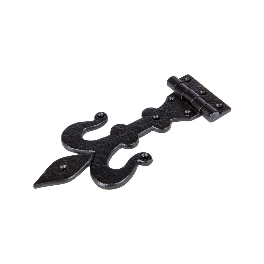 Fleur de Lis T-Scharnier Gusseisen Antike Schrank Türscharniere 235mm Schwarz