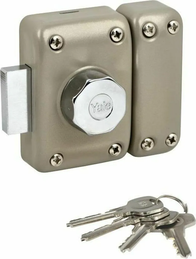 Yale YV25BT-50 Serrure en applique beige en acier pour porte d'entrée