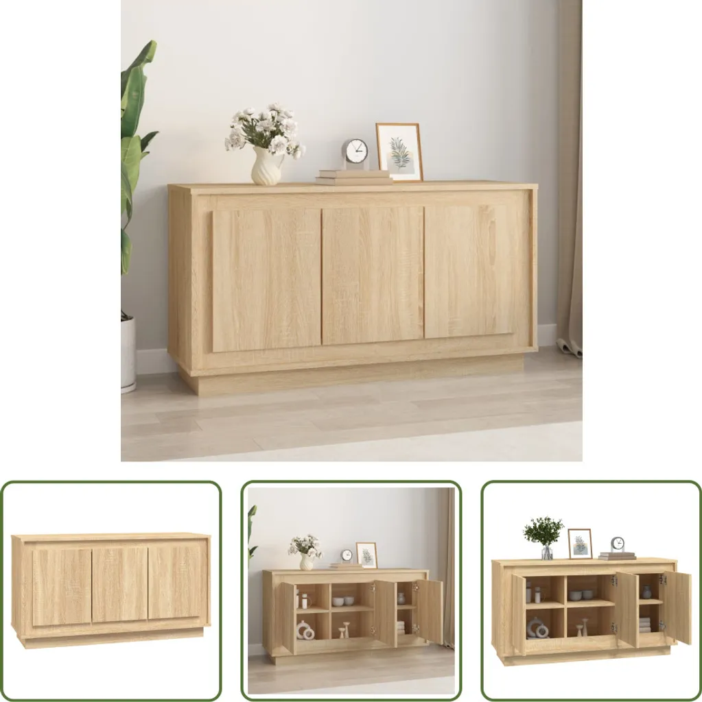 The Living Store credenza rovere Sonoma 102x35x55 cm materiale a base di legno