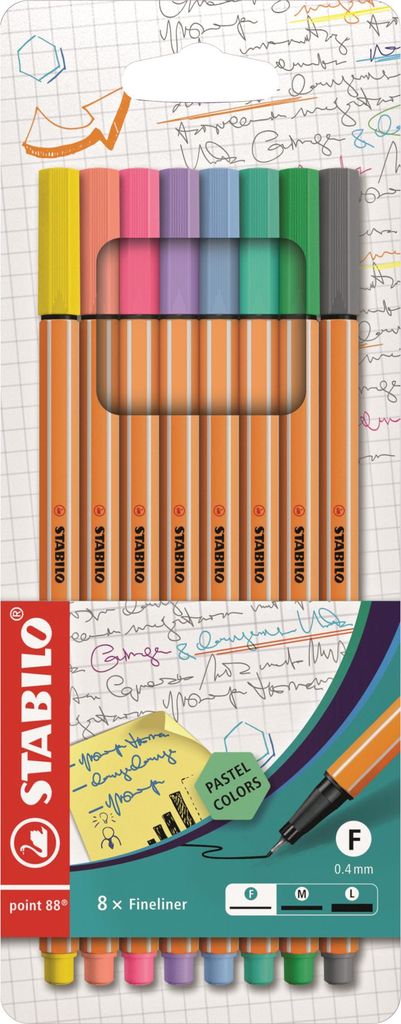 Fineliner - STABILO punta 88 - Confezione da 8 - Colori Immagine del prodotto 