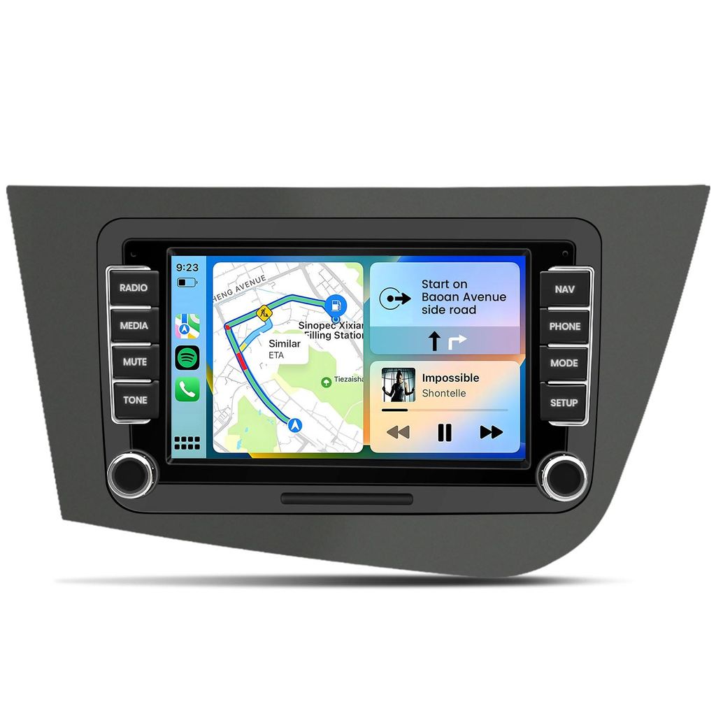 Hexinex 7 Zoll Android 15 Autoradio für Seat Leon (2005–2011) 2GB+64GB, WIFI, 4-Kern, GPS, CarPlay