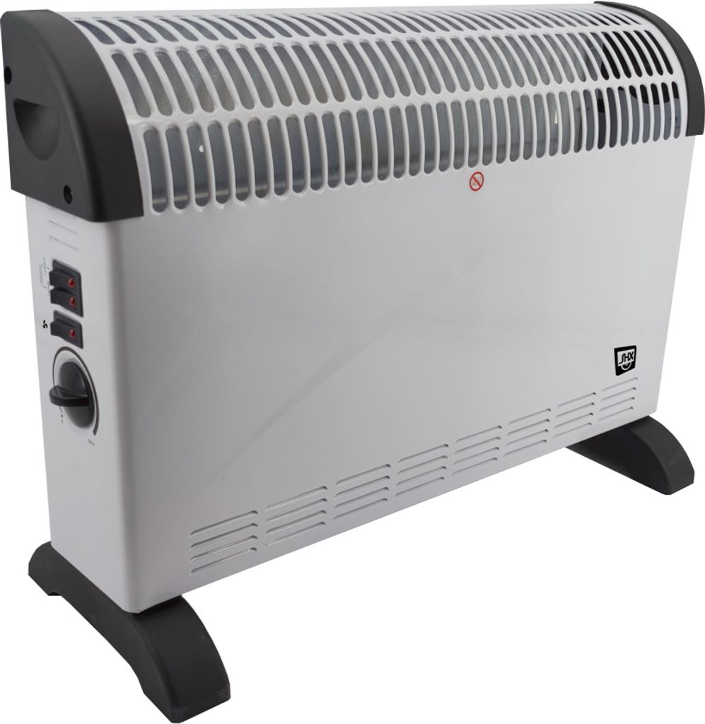SHX SHX08TKV2000 Konvektorheizung mit Turbo-Heizlüfter 2000W, weiß/schwarz